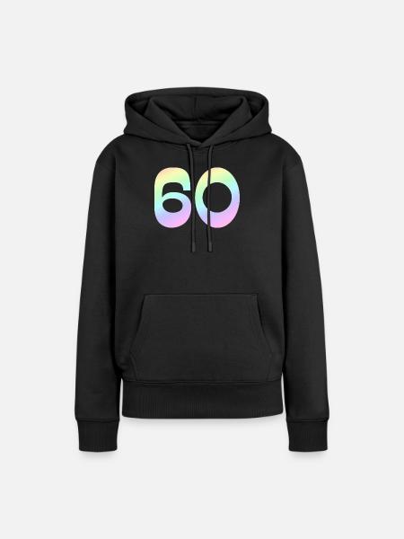 60 Pastellgradient Zahlen - Frauen Premium Bio Hoodie - Schwarz