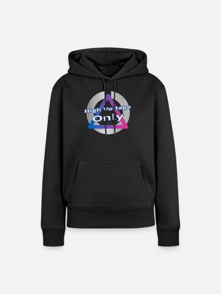 Elektro-Neon - Frauen Premium Bio Hoodie - Schwarz