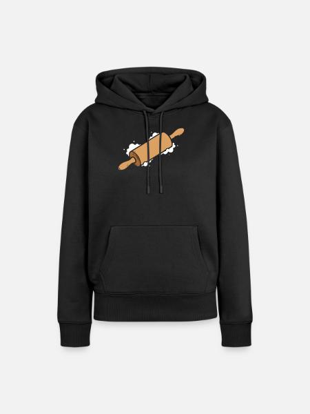 Nudelholz Einfach Symbol - Frauen Premium Bio Hoodie - Schwarz