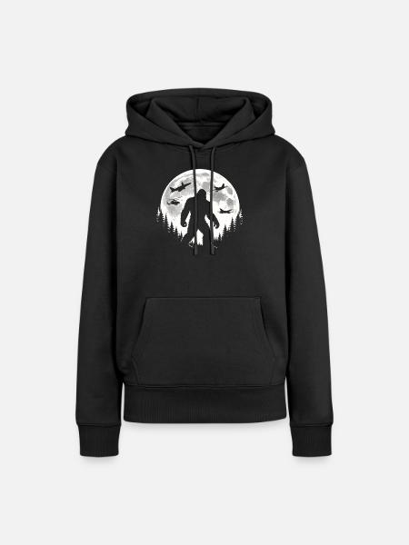 Bigfoot Flugzeuge - Frauen Premium Bio Hoodie - Schwarz