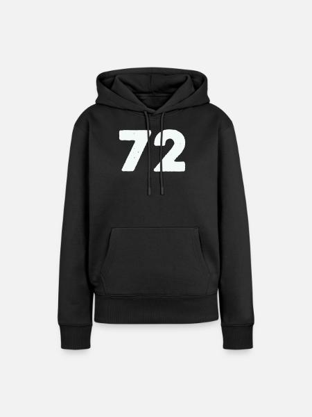 72 - Frauen Premium Bio Hoodie - Schwarz