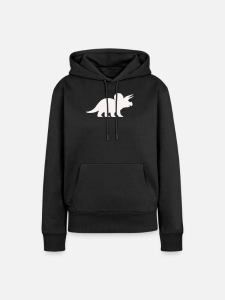 Triceratops Silhouette – Minimal-Dino - Frauen Premium Bio Hoodie - Schwarz