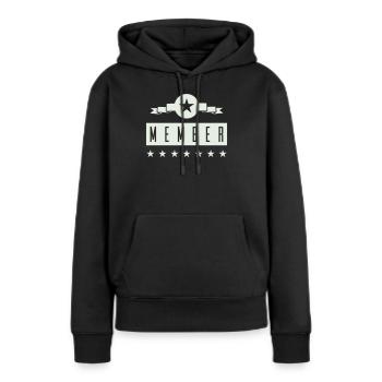 Membres - Sweat à capuche Premium bio Femme - noir - Devant - Julia (174cm)