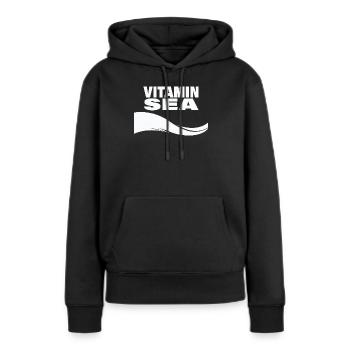 Vitamine Mer - Sweat à capuche Premium bio Femme - noir - Devant - Julia (174cm)