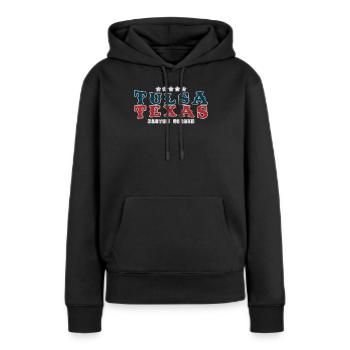 "Tulsa Texas" Country Song Vintage Western  - Frauen Premium Bio Hoodie - Schwarz - Vorne - Julia (174cm)