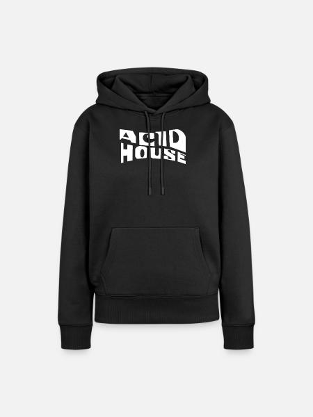 Acid House Retro-Typografie - Frauen Premium Bio Hoodie - Schwarz