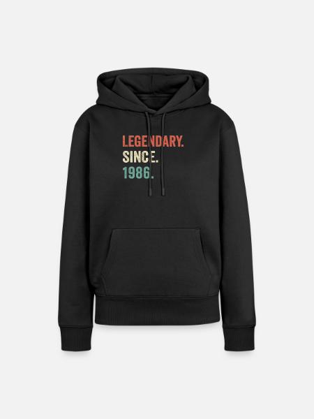 legendär seit 1986 - Frauen Premium Bio Hoodie - Schwarz