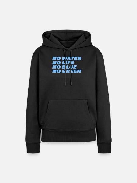 WATER - Frauen Premium Bio Hoodie - Schwarz
