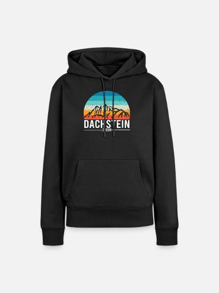 Dachstein Ramsau Österreich Retro Sunset - Frauen Premium Bio Hoodie - Schwarz