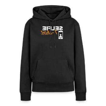 Selfie T-shirt - Sweat à capuche Premium bio Femme - noir - Devant - Julia (174cm)