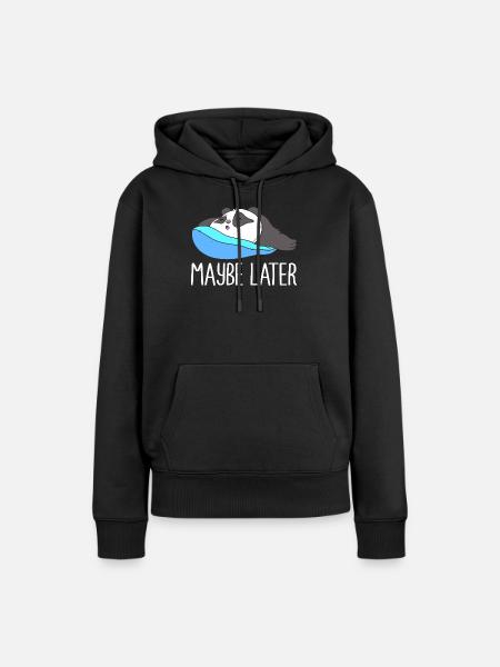Faul Prokrastination Faulenzer Faulheit - Frauen Premium Bio Hoodie - Schwarz