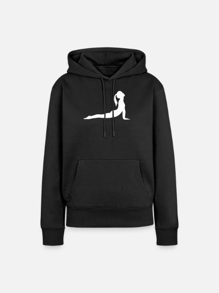Yoga Silhouette - Frauen Premium Bio Hoodie - Schwarz