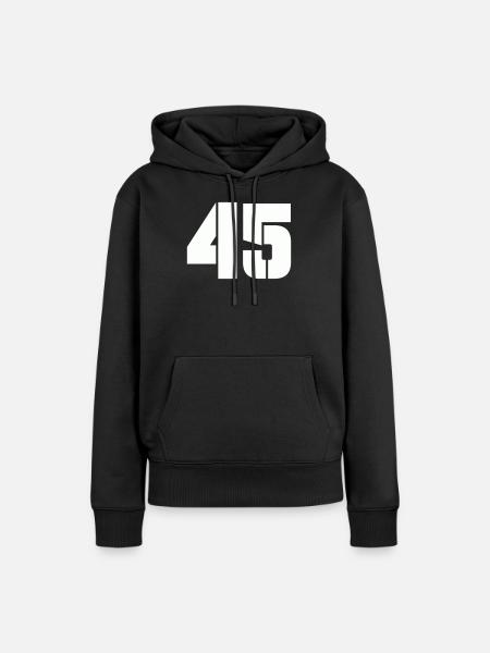 45 - Frauen Premium Bio Hoodie - Schwarz