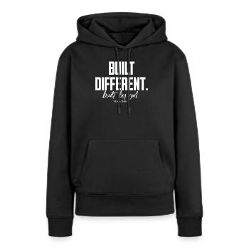 Built Different Built By God Psalm 139:14 - Frauen Premium Bio Hoodie - Schwarz - Vorne - Julia (174cm)