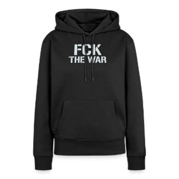 Pochoir de protestation pacifique - Sweat à capuche Premium bio Femme - noir - Devant - Julia (174cm)