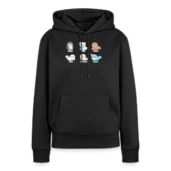 Kuschelige Arktis-Tierwelt - Frauen Premium Bio Hoodie - Schwarz - Vorne - Julia (174cm)