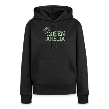 Amelia - Frauen Premium Bio Hoodie - Schwarz - Vorne - Julia (174cm)