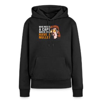 Coupe mulet Coupe mulet - Sweat à capuche Premium bio Femme - noir - Devant - Julia (174cm)