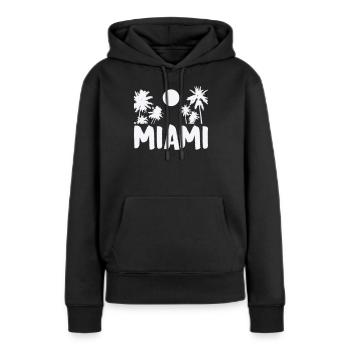 Miami - Sweat à capuche Premium bio Femme - noir - Devant - Julia (174cm)