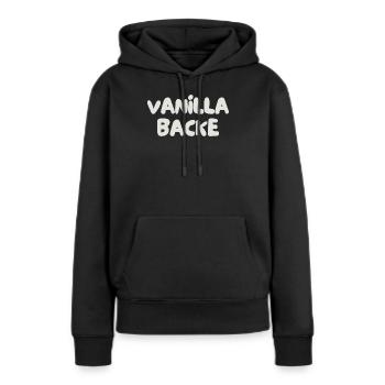 Joue vanille - Sweat à capuche Premium bio Femme - noir - Devant - Julia (174cm)
