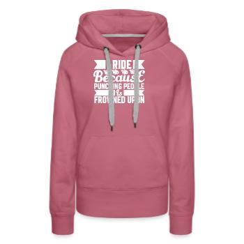 Roulez car les coups de poing sont interdits - Sweat à capuche Premium bio Femme - mauve - Devant - Isabella (175cm)