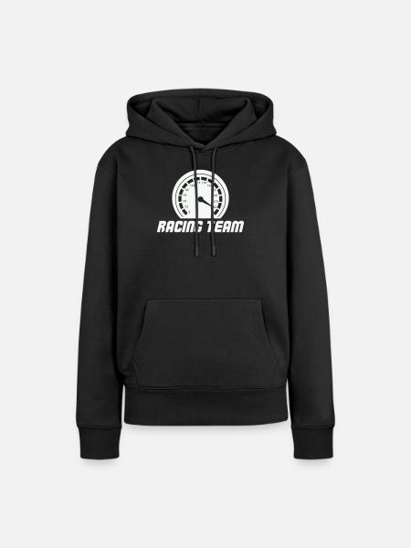Rennteam Tachometer Emblem - Frauen Premium Bio Hoodie - Schwarz