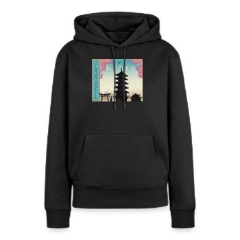Kyoto Pagode im Abendlicht-Tavel Kyoto Japan - Frauen Premium Bio Hoodie - Schwarz - Vorne - Julia (174cm)