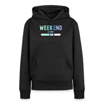 Chargement le week-end Week-end et loisirs - Sweat à capuche Premium bio Femme - noir - Devant - Julia (174cm)