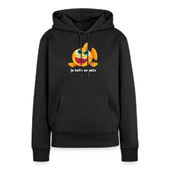 Poisson fun femme - Sweat à capuche Premium bio Femme - noir - Devant - Julia (174cm)