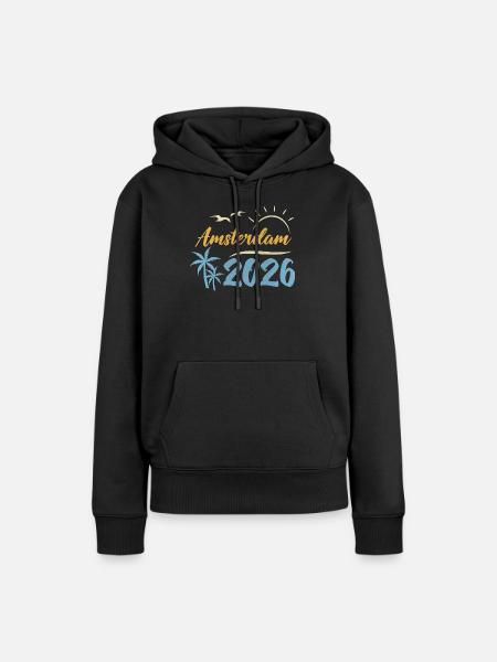 Amsterdam 2026 - Frauen Premium Bio Hoodie - Schwarz