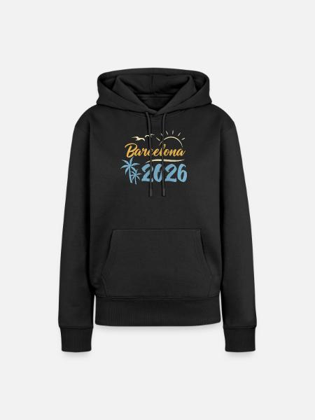 Barcelona 2026 - Frauen Premium Bio Hoodie - Schwarz