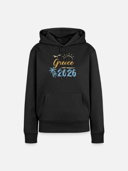 Greece 2026 - Frauen Premium Bio Hoodie - Schwarz
