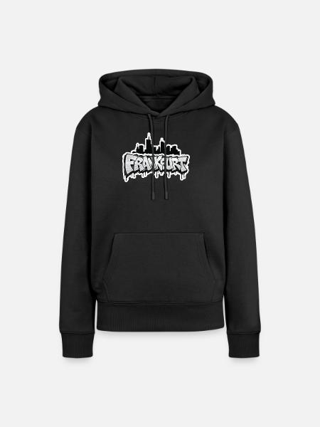 Frankfurt Skyline Graffiti - Frauen Premium Bio Hoodie - Schwarz