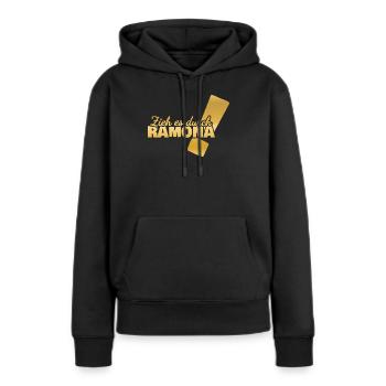 Durchhalten Ramona - Frauen Premium Bio Hoodie - Schwarz - Vorne - Julia (174cm)