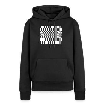 Optisches Wellengitter - Frauen Premium Bio Hoodie - Schwarz - Vorne - Julia (174cm)