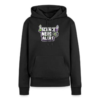 Science Nerd Alert Motiv - Frauen Premium Bio Hoodie - Schwarz - Vorne - Julia (174cm)