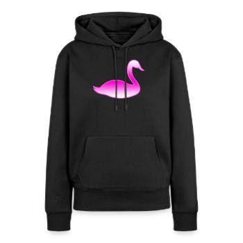 Schwan - Frauen Premium Bio Hoodie - Schwarz - Vorne - Julia (174cm)