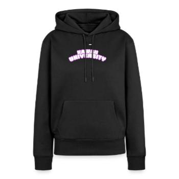 Kawaii University - Sweat à capuche Premium bio Femme - noir - Devant - Julia (174cm)