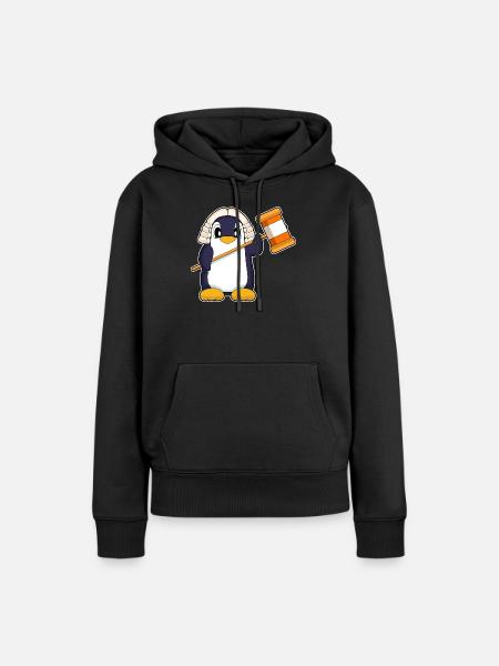 Pinguin Richter Richterhammer - Frauen Premium Bio Hoodie - Schwarz