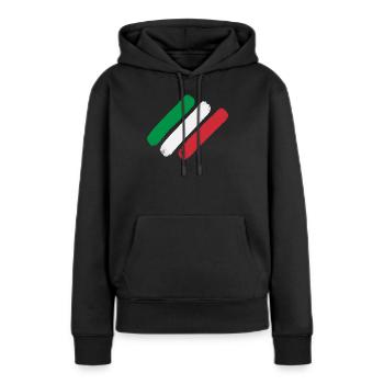 Itallienflagge - Streifen - Frauen Premium Bio Hoodie - Schwarz - Vorne - Julia (174cm)