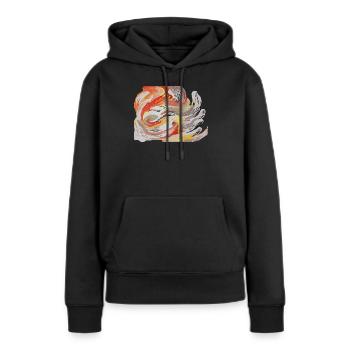 PHÖNIX  - Frauen Premium Bio Hoodie - Schwarz - Vorne - Julia (174cm)