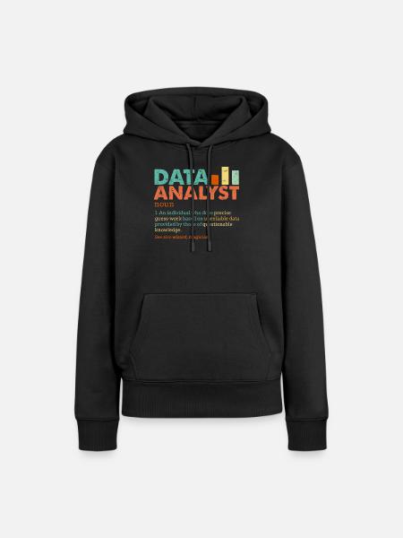 Data Analyst Retro Farbblöcke - Frauen Premium Bio Hoodie - Schwarz