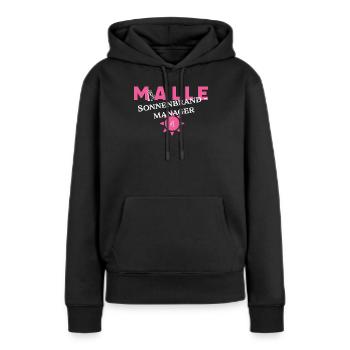 Malle Sonnenbrand-Manager - Frauen Premium Bio Hoodie - Schwarz - Vorne - Julia (174cm)