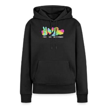 Chien des Pyrénées - Sweat à capuche Premium bio Femme - noir - Devant - Julia (174cm)