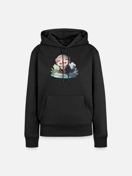 Nerze Nerz - Frauen Premium Bio Hoodie - Schwarz