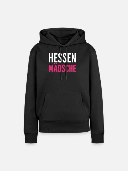 Hessen Mädchen Kontrast Pink - Frauen Premium Bio Hoodie - Schwarz