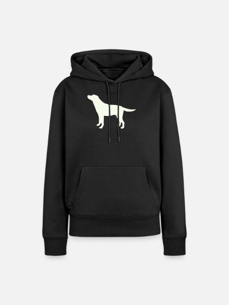 Laufender Hund Silhouette - Frauen Premium Bio Hoodie - Schwarz