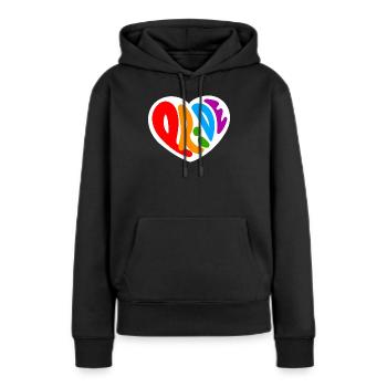 PRIDE - Sweat à capuche Premium bio Femme - noir - Devant - Julia (174cm)