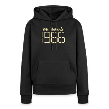 Damals - 60. Geburtstag 1966 - Frauen Premium Bio Hoodie - Schwarz - Vorne - Julia (174cm)
