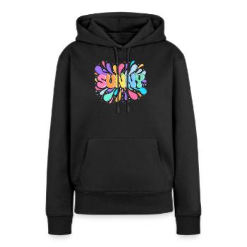 Sunny PopArt Multicolor - Frauen Premium Bio Hoodie - Schwarz - Vorne - Julia (174cm)